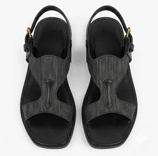 Panjedar Chappal – Carbon Black Edition Premium Textured