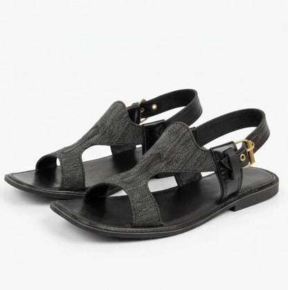 Panjedar Chappal – Carbon Black Edition Premium Textured