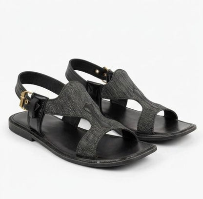 Panjedar Chappal – Carbon Black Edition Premium Textured