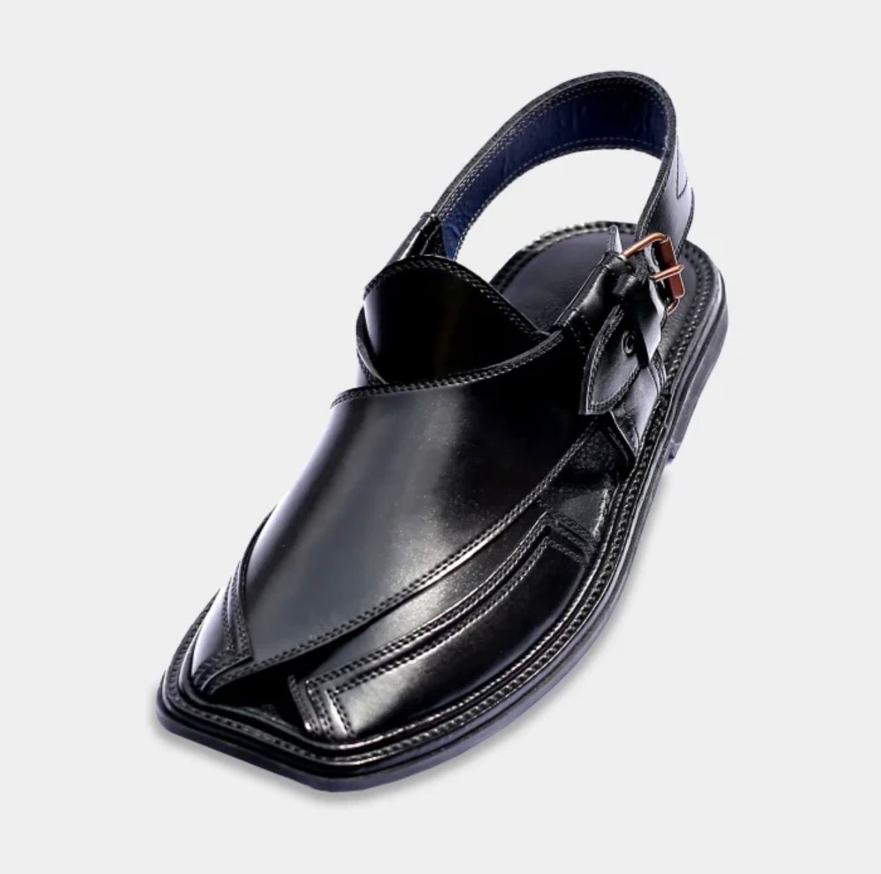 Black Peshawari Chappal – Tradition Crafted for Modern Style