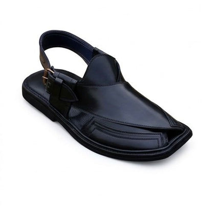 Black Peshawari Chappal – Tradition Crafted for Modern Style