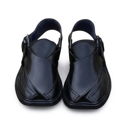 Black Peshawari Chappal – Tradition Crafted for Modern Style